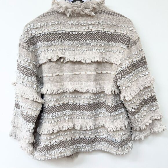 DOLAN Collection Anthropologie Fringed Textured Jacket Medium - Picture 8 of 8